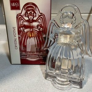 NEW Vintage Mikasa Crystal Chorus Angel Tealight Candle holder Christmas Votive